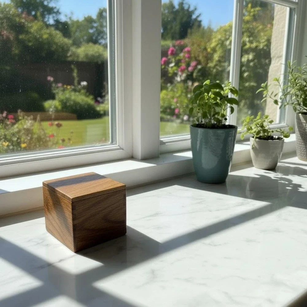 Handcrafted Andira Wood Keepsake Box with White Oak Lid, Custom Wood Storage